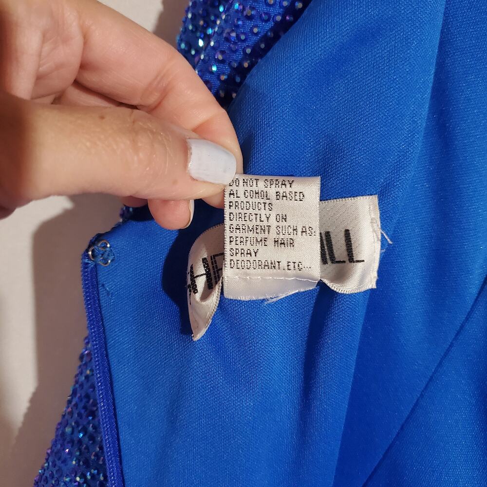 Sherri Hill Corset Rhinestone Maxi Gown Womens Size 8 Prom Homecoming Dress Blue - Picture 14 of 15
